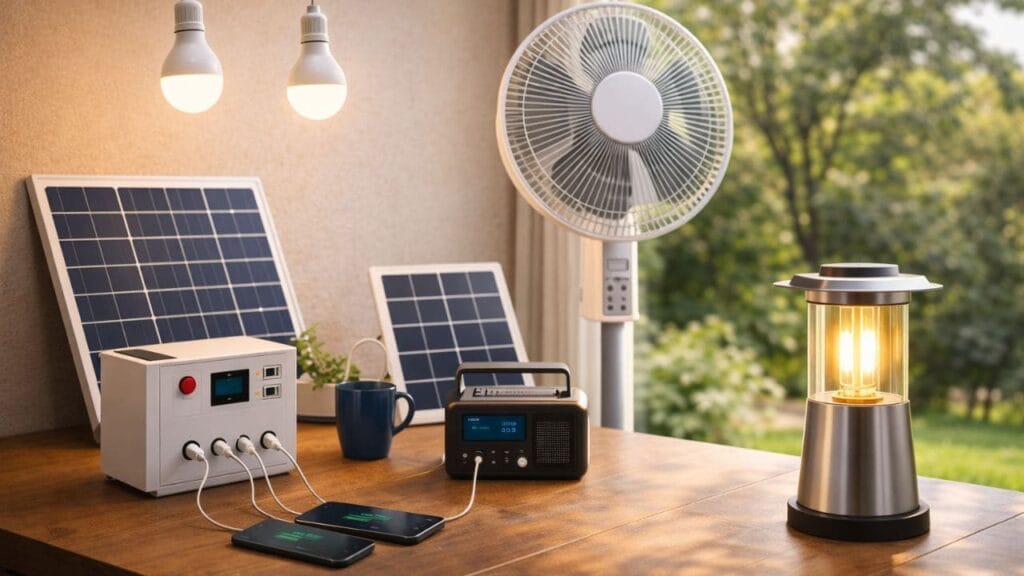 Dispositivos solares para el hogar que funcionan con energía solar.