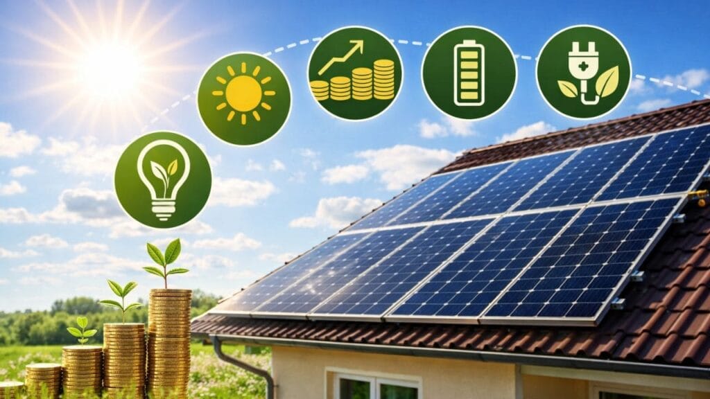 Ventajas de la energía solar con paneles solares instalados en una vivienda
