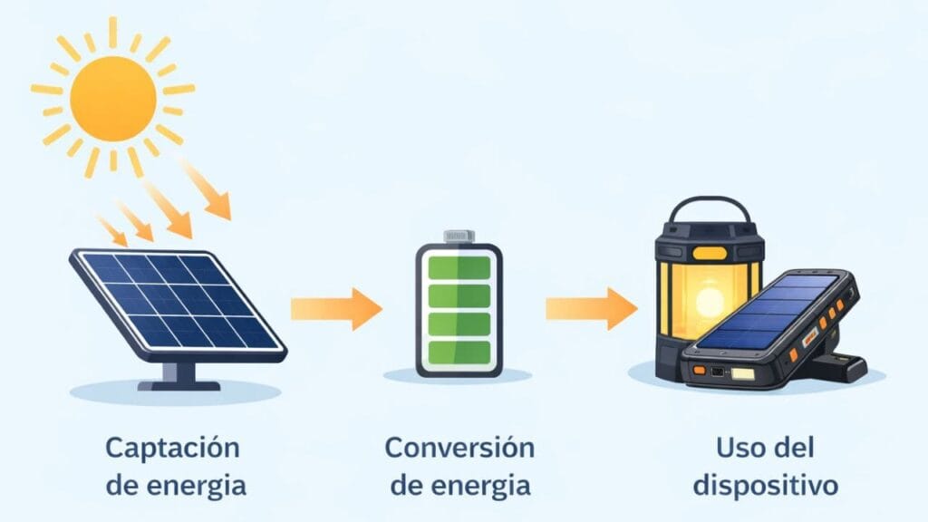 Funcionamiento de los productos que usan energía solar