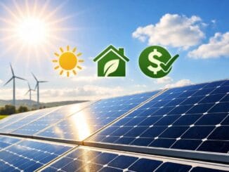 ventajas y desventajas de la energía solar. Paneles solares generando energía limpia como ejemplo de las ventajas y desventajas de la energía solar