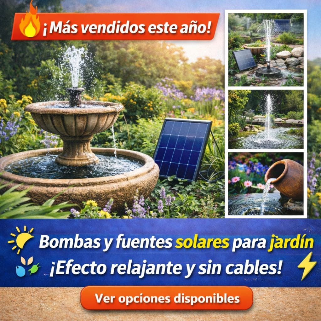 Fuentes y bombas solares para jardín