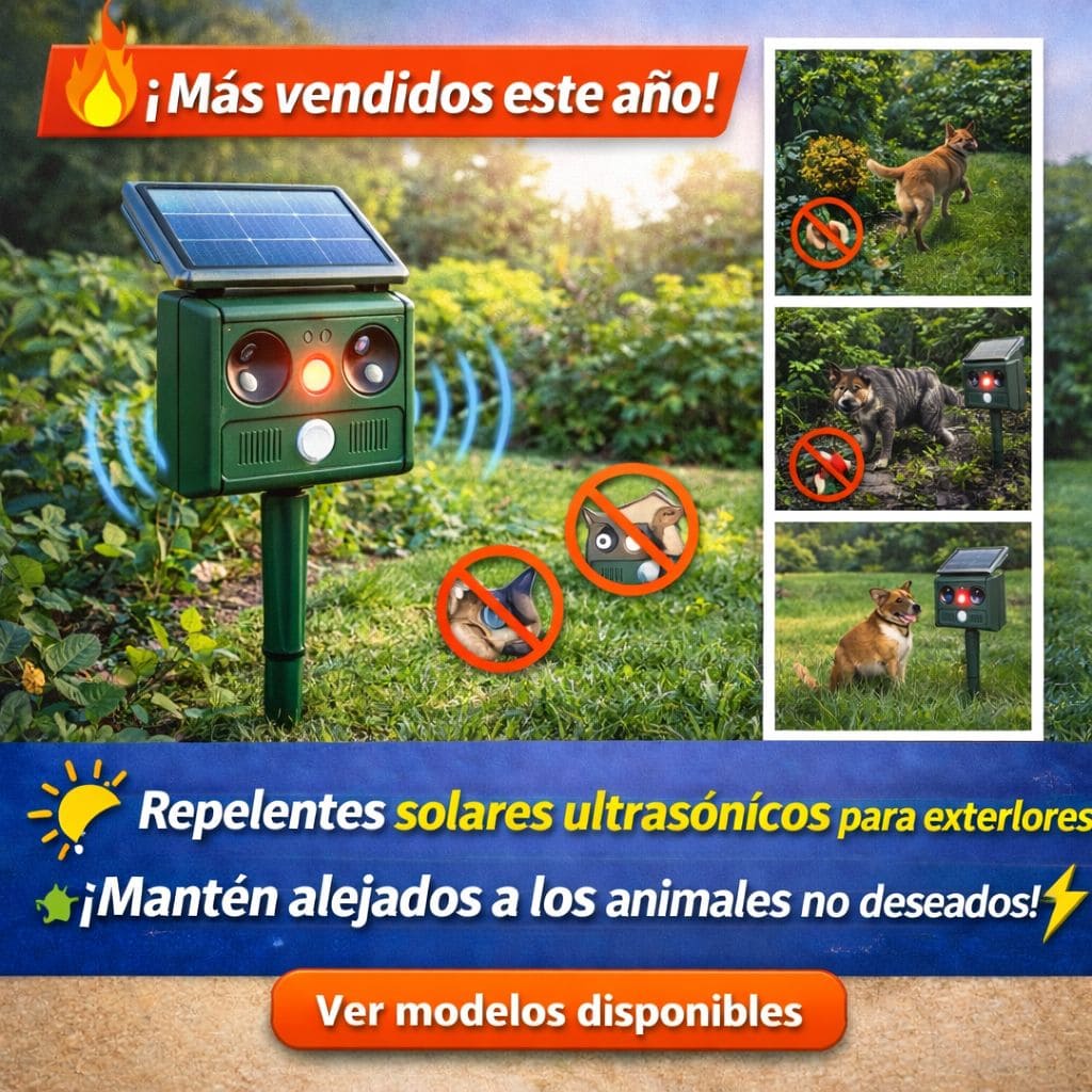 Repelente solar para exteriores contra animales