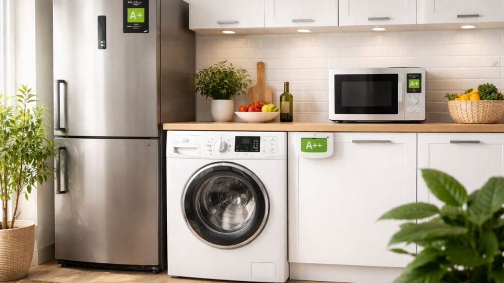 Cocina moderna con electrodomésticos eficientes