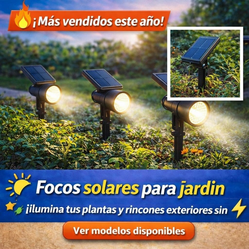 Focos solares para jardín