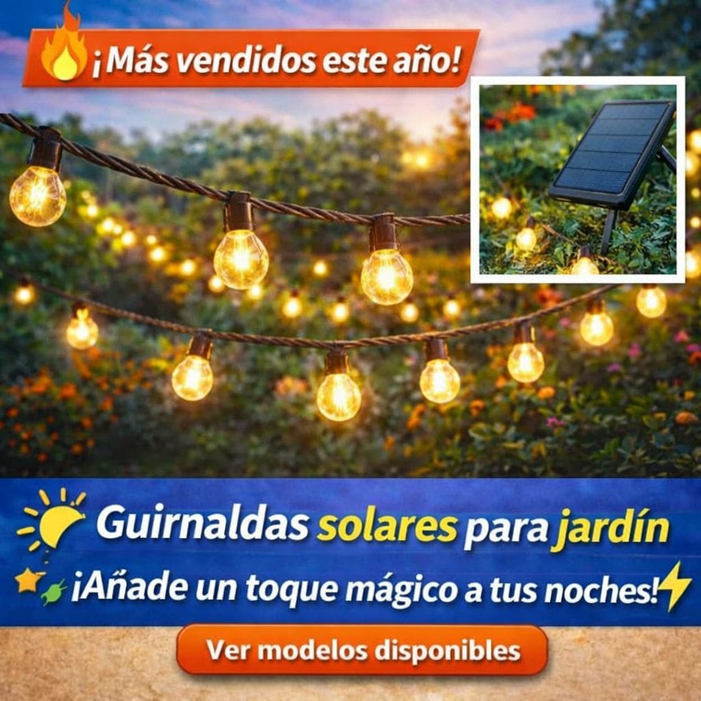 Guirnaldas solares para jardín