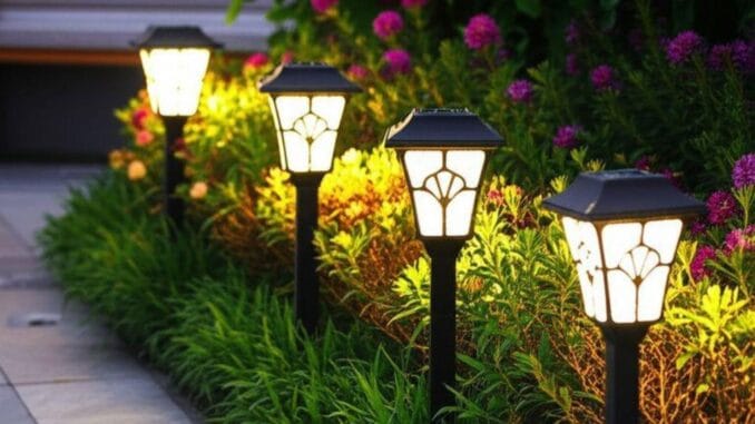 luces solares para jardín