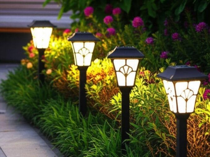 luces solares para jardín