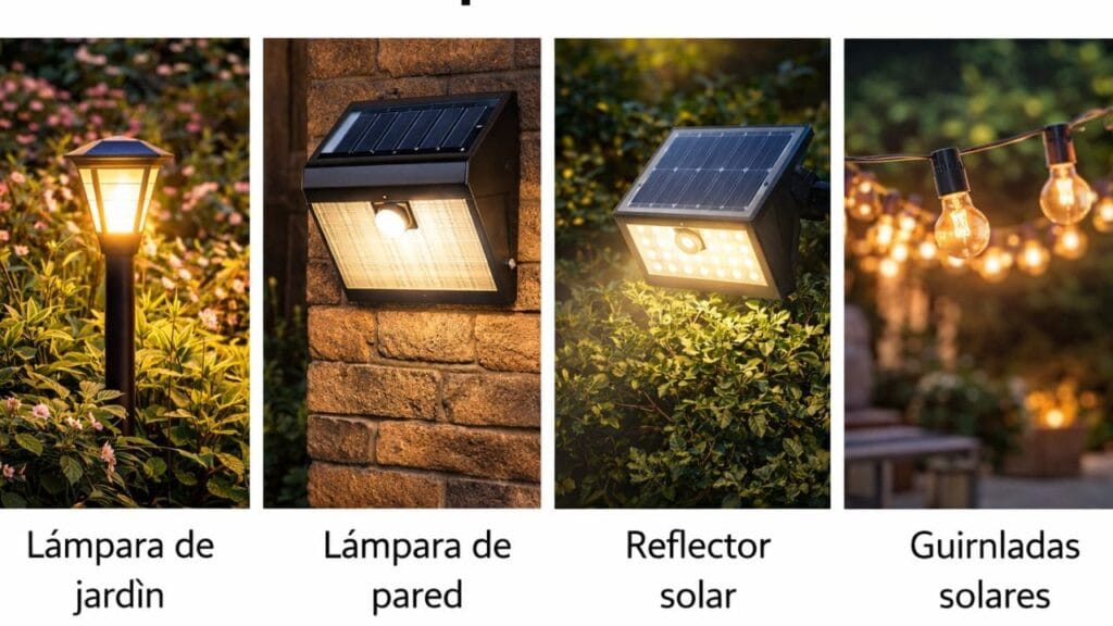 Tipos de lámparas solares exteriores