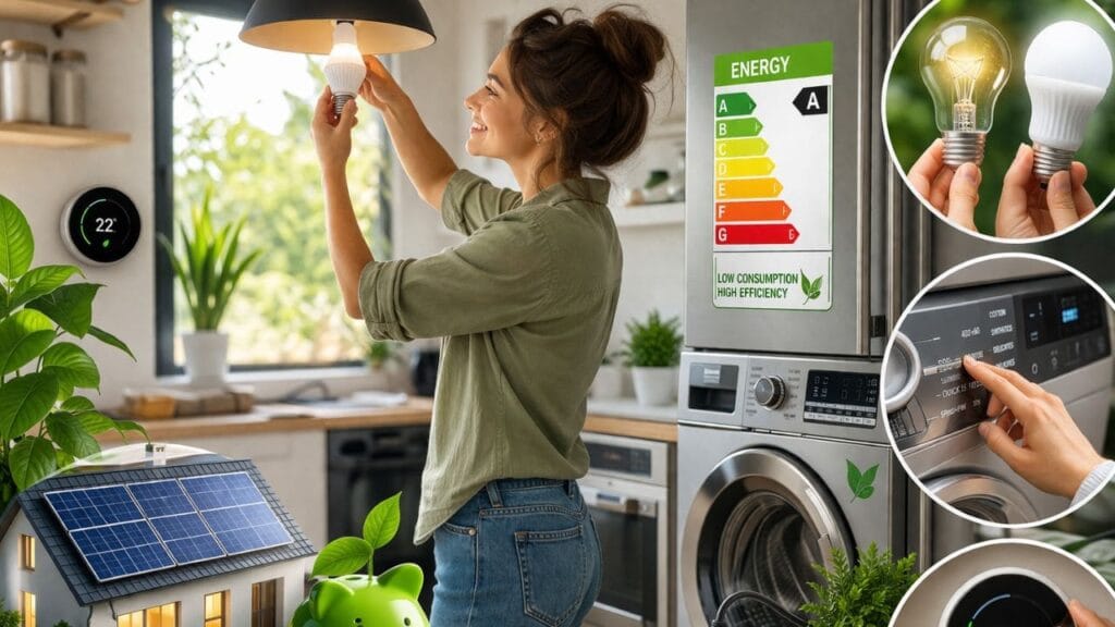 Cambiando la luz en el hogar ecológico