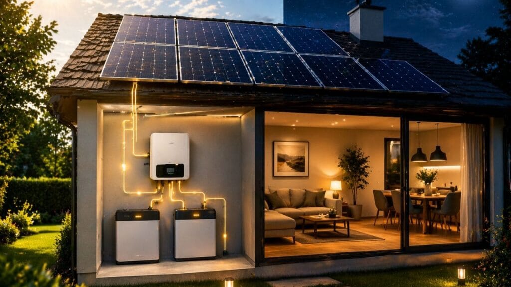 Casa moderna con energía solar y confort