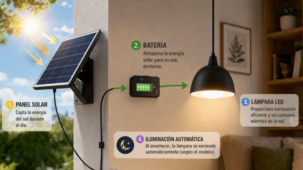 Sistema de iluminación solar eficiente para interiores