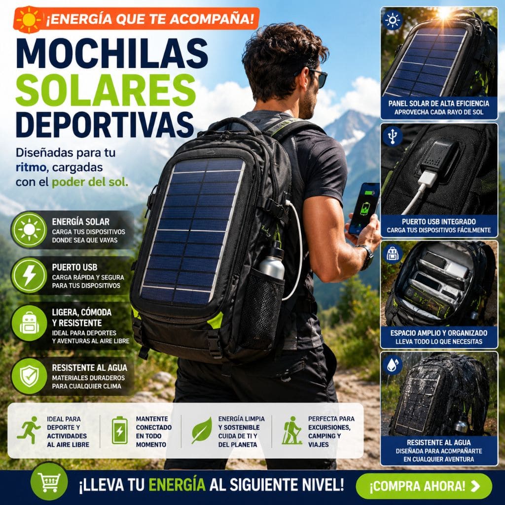 Mochilas solares para aventuras al aire libre