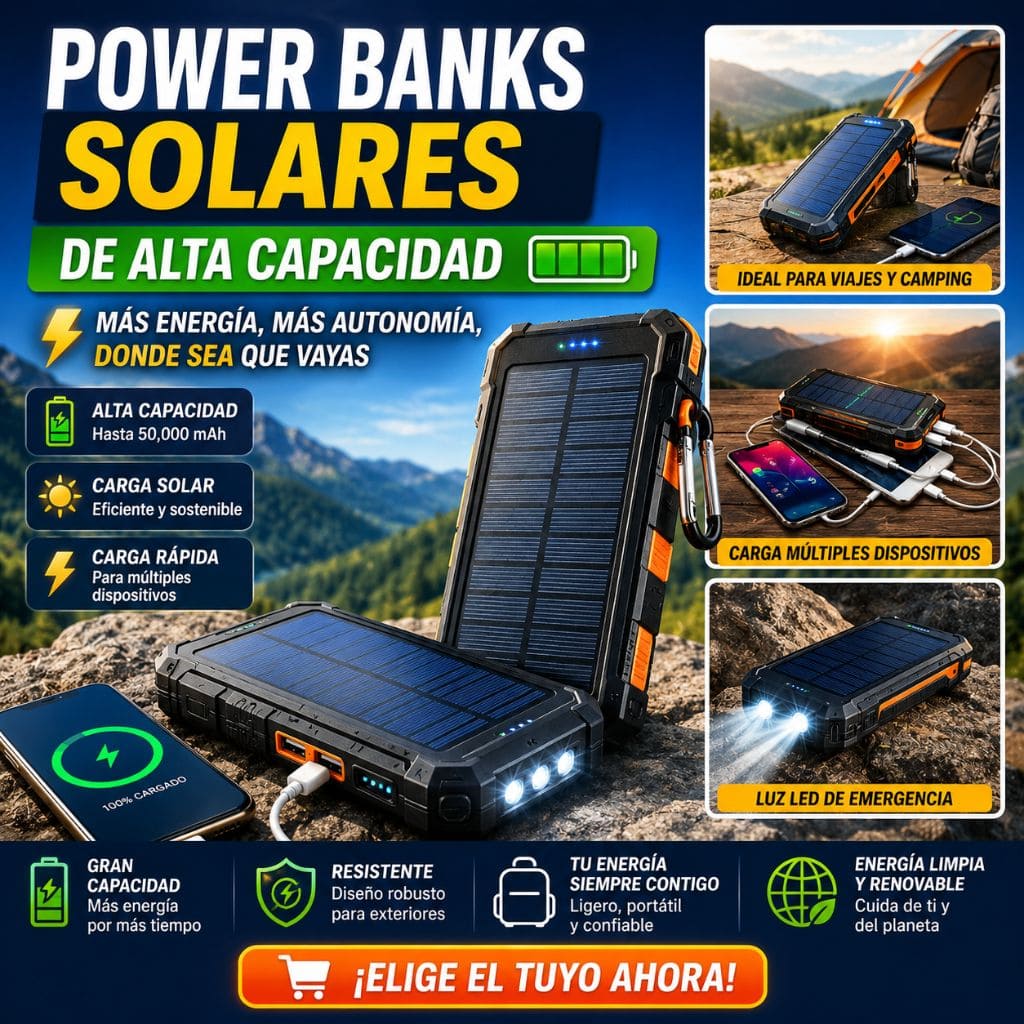 Power banks solares de alta capacidad