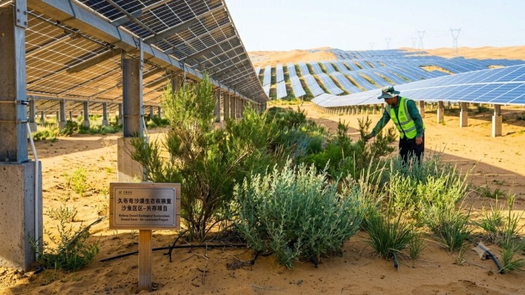 Paneles solares en el desierto